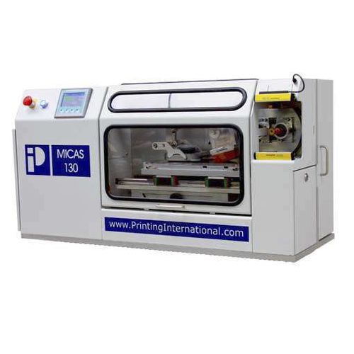 Máquina de tampografía para productos cilíndricos - MICAS R - PRINTING INTERNATIONAL - de tintero cerrado / rotativa / flexible