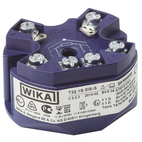 Transmisor de temperatura en cabeza de sonda - T32.xS - WIKA Alexander Wiegand SE & Co. KG - en riel DIN / termopar / universal