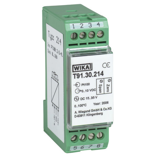 Transmisor de temperatura en riel DIN - T91.30 - WIKA Alexander Wiegand SE & Co. KG - Pt100 / Pt1000 / termopar