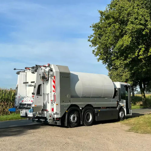 Camión de basura carga trasera - ROTOPRESS  - FAUN Umwelttechnik GmbH & Co. KG - eléctrico / de tambor