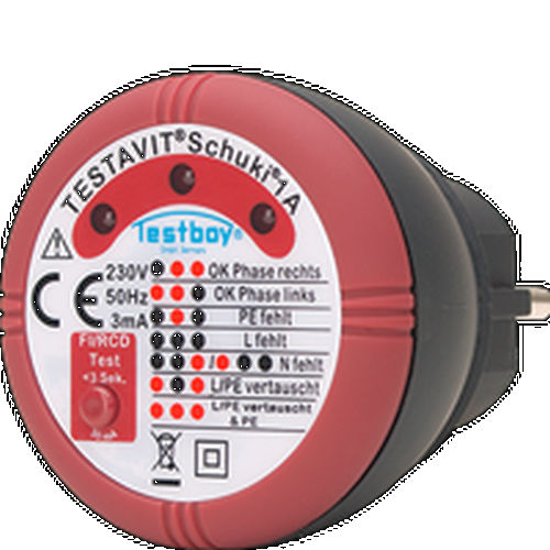 Comprobador de seguridad eléctrica - TESTAVIT SCHUKI 1A - Testboy - para toma de corriente / portátil