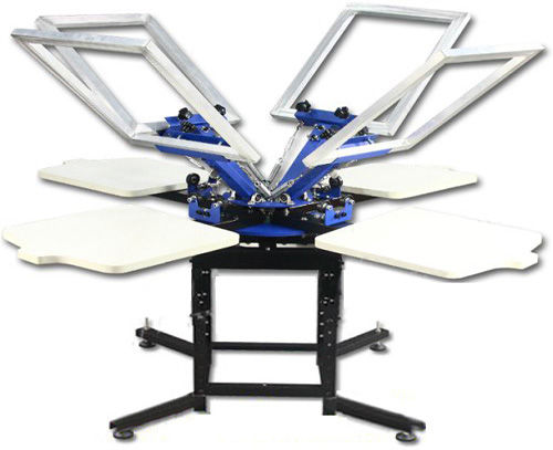 Máquina de serigrafia manual - RSP-404 - LC Printing Machine Factory Limited - de 4 colores / para textiles / en plano