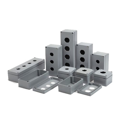 Caja para botón pulsador - AL series - BOXCO Inc. - de tamaño pequeño / rectangular / de aluminio