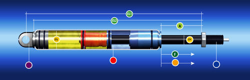 Muelle de gas para uso industrial - P-Modell - BANSBACH easylift - bloqueable