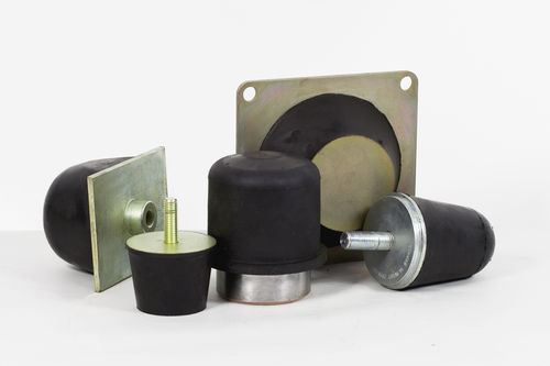 Tope amortizante de caucho - Flexibil SRL rubber-metal solutions - de acero / cilíndrico / cónico