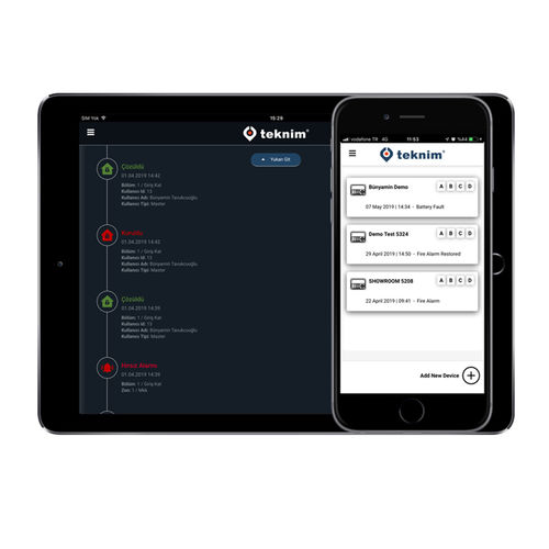 Aplicación móvil de control - TEKNIM ELEKTRONIK AŞ. - de alarma / Androïd / iOS
