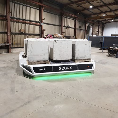 Transportador eléctrico de 2 ejes - 20T omni transporter + 6D-deck - Seaqx NV - omnidireccional / con radiocontrol / con guiado óptico
