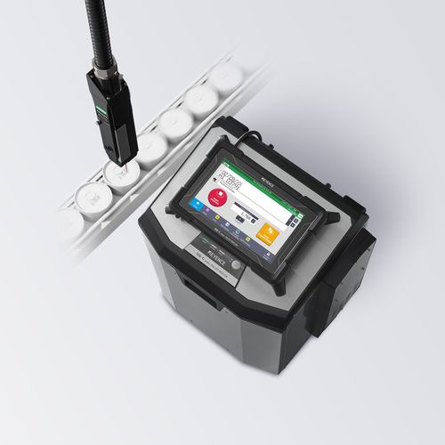 Impresora por chorro de tinta continuo - MK-G series - Keyence - de pie / con pantalla táctil