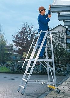 Escalera de aluminio - Hofe Regalsysteme - móvil / plegable / de cubierta