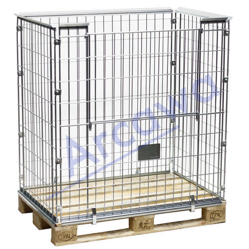 Collarín para paletas de metal -  PA120812-1K12 - Arcawa GmbH - plegable / de volumen reducido / enrejado