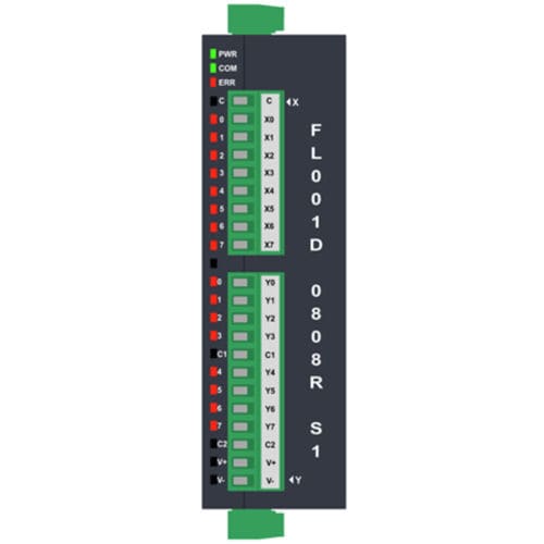 Módulo E/S 8 entradas digitales - FL001D-0808R-S1 - Renu Electronics GmbH - digital / Modbus RTU / RS485