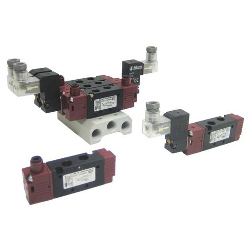 Distribuidor neumático de cajón - 115 series - Aircomp by Stampotecnica - accionado neumáticamente / accionado por solenoide / de 5/2 vías