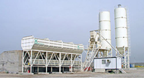 Silo con mezclador - fibo intercon - de pesaje / de cemento / para unidades de hormigón prefabricado