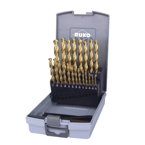 Juego de brocas monobloque - 250850TRO - RUKO GmbH Präzisionswerkzeuge - HSS-TiN / con punta recubierta de estaño / DIN 338