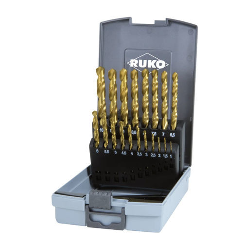 Juego de brocas monobloque - 250851TRO - RUKO GmbH Präzisionswerkzeuge - HSS-TiN / con punta recubierta de estaño / DIN 338