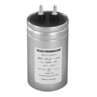 Condensador eléctrico de película - E63 - ELECTRONICON Kondensatoren - cilíndrico / en baño de aceite / DC