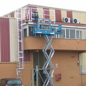 Tramo de salida para escalera con aros de protección - European Special Ladders, S.A. (ESLA)