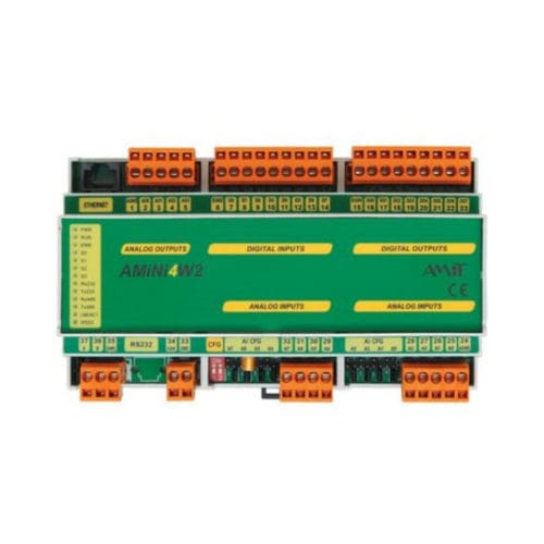 Autómata programable en riel DIN - AMiNi4W2 - AMiT, spol. s r.o. - entradas analógicas / entradas digitales / salidas digitales