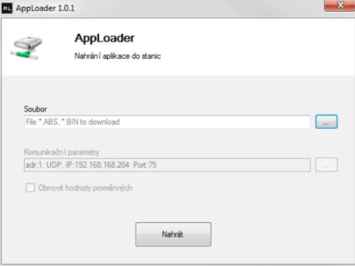 Software de mando - AppLoader - AMiT, spol. s r.o. - configuración / de seguridad / Ethernet