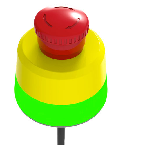 Botón pulsador de seta - CC80 - COMITRONIC - BTI - de parada de emergencia / IP65 / con luz LED