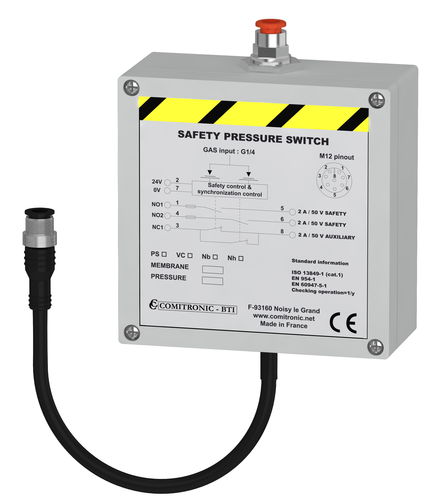 Presostato mecánico - PS series - COMITRONIC - BTI - relativo / PNP / conector M12