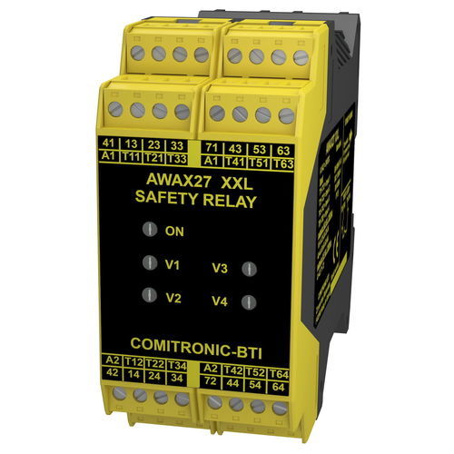Relé de seguridad de parada de emergencia - AWAX 27XXL - COMITRONIC - BTI - 3NA / 1NC / SIL