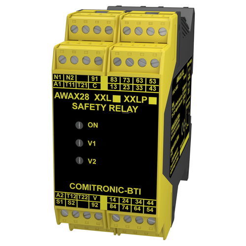Relé de seguridad de parada de emergencia - AWAX 28XXL - COMITRONIC - BTI - 3NA / 1NC / SIL