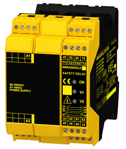 Relé de seguridad de parada de emergencia - AWAX45XXL-2 - COMITRONIC - BTI - 3NA / 1NC / SIL