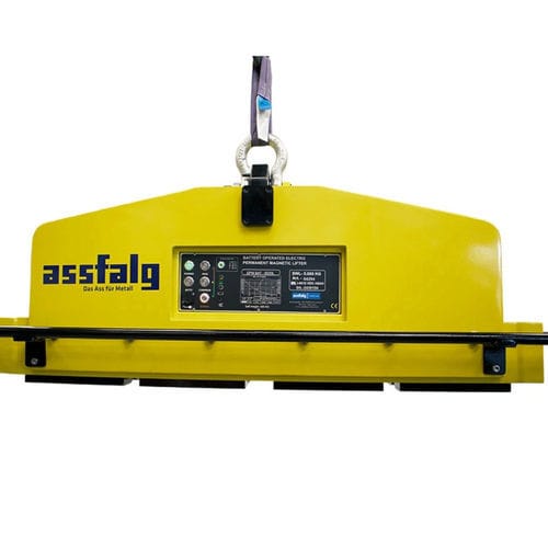 Imán de elevación electropermanente con conmutación eléctrica - EPMB Lang series - Assfalg GmbH - para chapas / para grúas / con batería