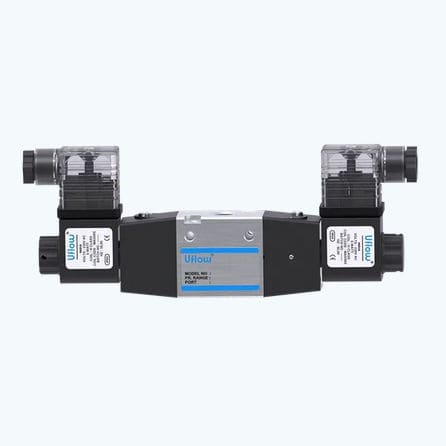Distribuidor neumático de cajón - DCS-E series - UFLOW AUTOMATION - accionado neumáticamente / de 5/2 vías / de aluminio