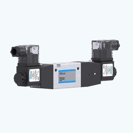 Distribuidor neumático de cajón - DCS series - UFLOW AUTOMATION - accionado neumáticamente / de 5/3 vías / compacto