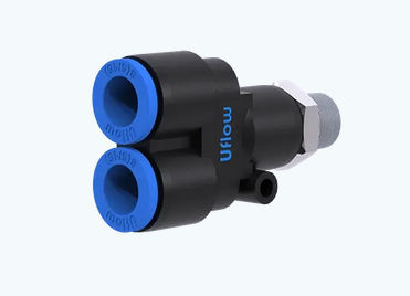 Racor neumático - VO-40 series - UFLOW AUTOMATION - roscado / en Y / de plástico