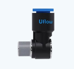 Racor neumático - VO-42 series - UFLOW AUTOMATION - roscado / codo de 90º / de plástico