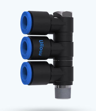 Racor neumático - VO-46 series - UFLOW AUTOMATION - roscado / de plástico / macho