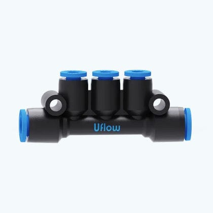 Racor neumático - VO-47 series - UFLOW AUTOMATION - roscado / acodado / de plástico