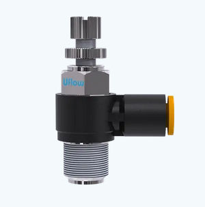 Racor neumático - VF series - UFLOW AUTOMATION - roscado / acodado / de latón