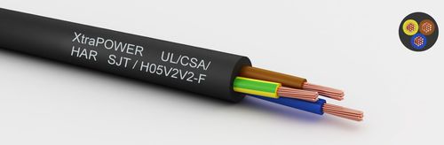 Cable eléctrico de alimentación - XtraPOWER UL/SJT - HAR/H05V2V2-F - MediKabel GmbH - aislado / multifilar / de cobre