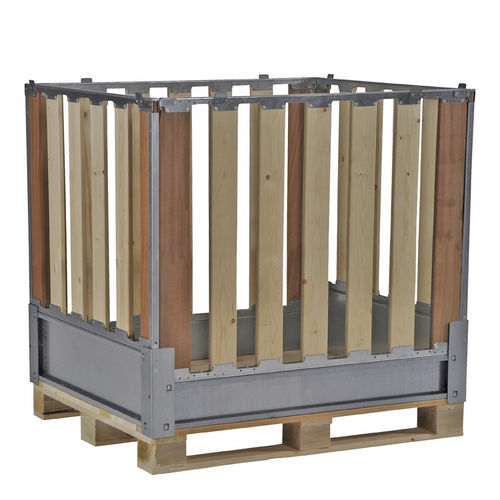 Caja-palé de madera - MPC.b105.PF - ZAMKO - para almacenamiento / plegable / apilable