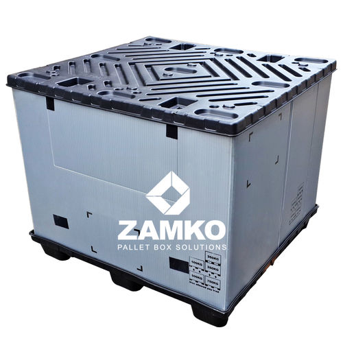 Caja-palé de polipropileno - PIN.e75.F - ZAMKO - para almacenamiento / apilable / con tapa
