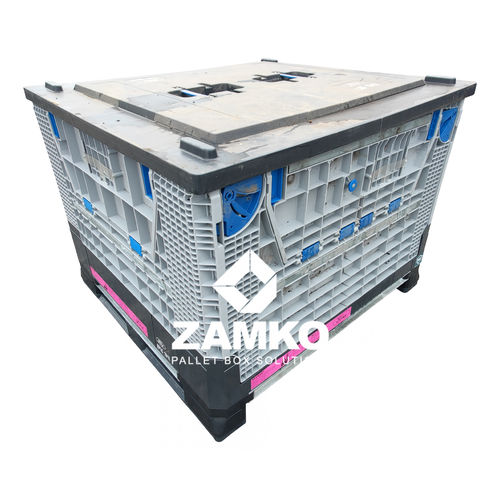 Caja-palé de plástico - PUG.m75.F4 - ZAMKO - de acero / para almacenamiento / de transporte