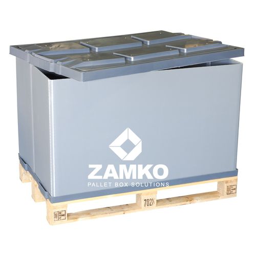 Caja-palé de plástico - PBN.e75 - ZAMKO - apilable / con tapa