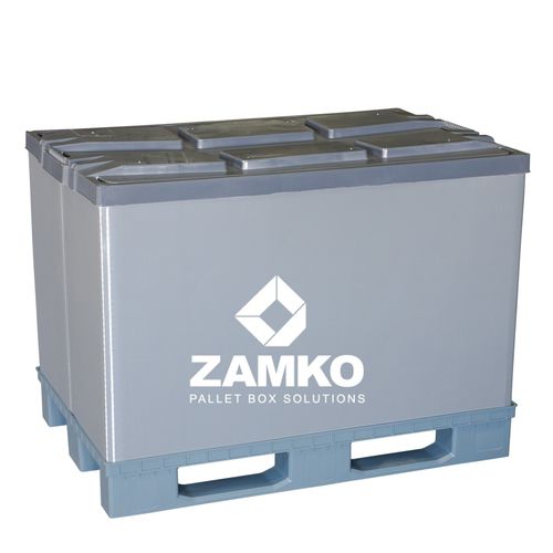 Caja-palé de plástico - PAN.e95 - ZAMKO - para la logística / apilable / con tapa