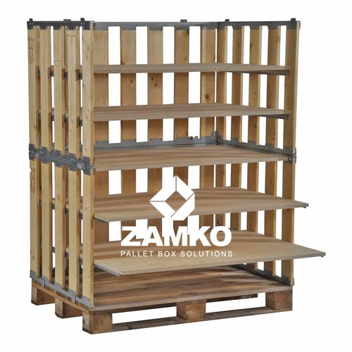Caja-palé de madera - MPB.e140.S - ZAMKO - para almacenamiento / de transporte / para piezas pequeñas