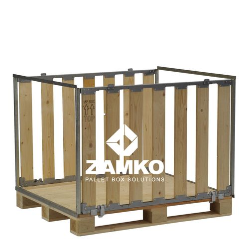 Caja-palé de madera - MPB.b80.W2 - ZAMKO - para almacenamiento / de transporte / plegable