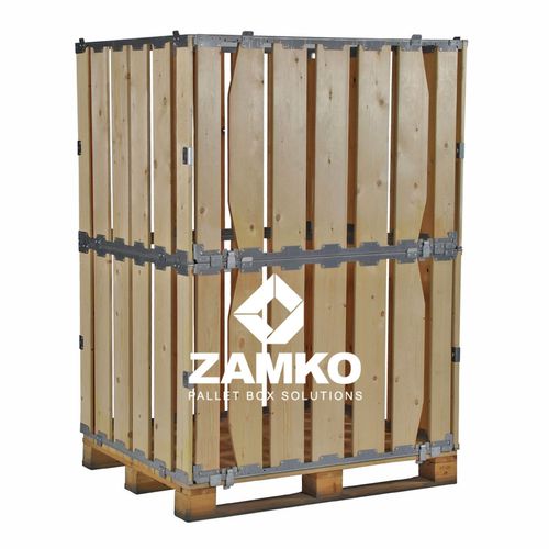 Caja-palé de madera - MPB.b160.P - ZAMKO - para almacenamiento / plegable / abatible