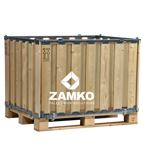 Caja-palé de contrachapado - MPB.b80.C - ZAMKO - para almacenamiento / plegable / normalizada