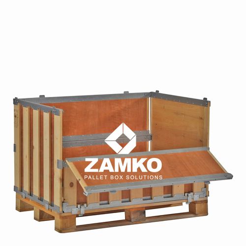 Caja-palé de contrachapado - MPB.b80.F2C - ZAMKO - para almacenamiento / plegable / apilable