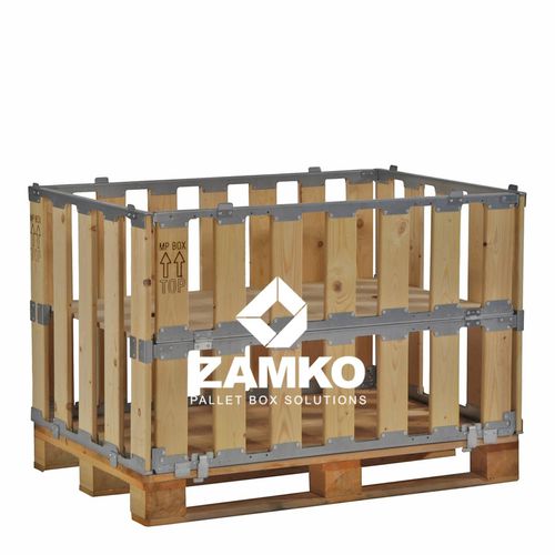 Caja-palé de madera - MPB.b80.FS  - ZAMKO - para almacenamiento / plegable / abatible