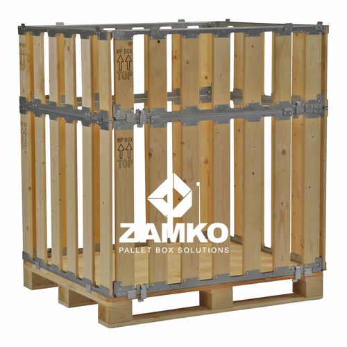 Caja-palé de madera - MPB.b120 - ZAMKO - para almacenamiento / plegable / normalizada