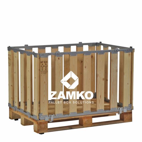 Caja-palé de madera - MPB.e70 - ZAMKO - para almacenamiento / de transporte / plegable